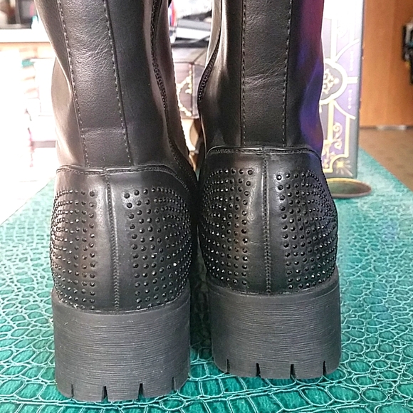 Via Pinky Collection Rhinestone Combat Boots - Picture 4 of 10